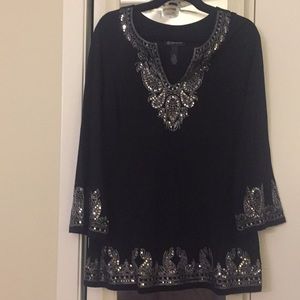 INC black sequined tunic